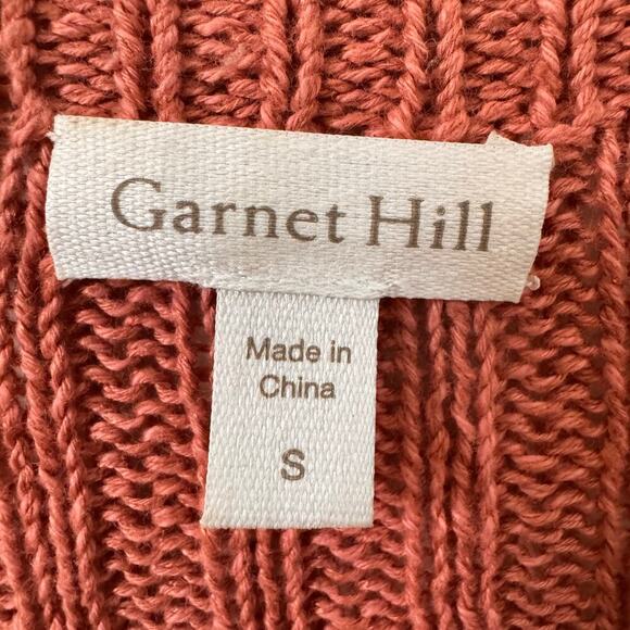 Garnett Hill Rory Linen & Org Cotton Pullover Short Sleeve Sweater Pink Size S - Picture 5 of 8